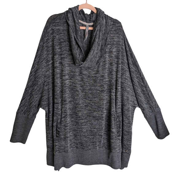 Melissa McCarthy Seven7 Heathered Grey Cowl Neck Boxy Sweater 3X - Picture 2 of 10